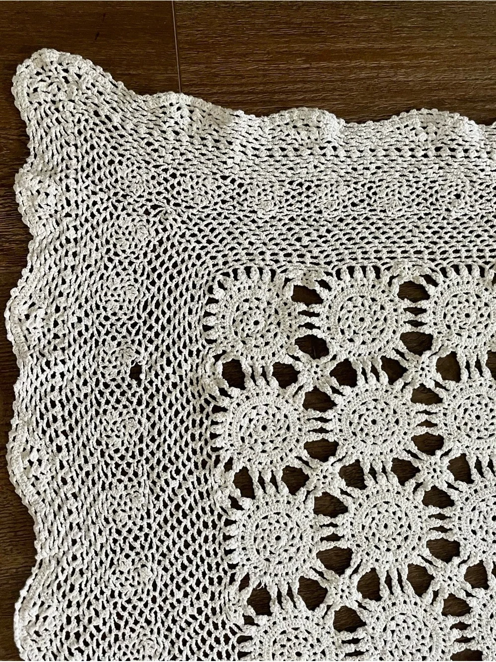 Handmade White Crochet Throw Blanket 50/86 Inches